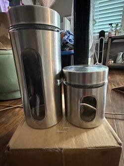 Stainless Steel Kitchen Canisters Set of 2