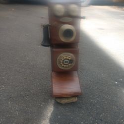 Wooden Wall Mount Dial Phone