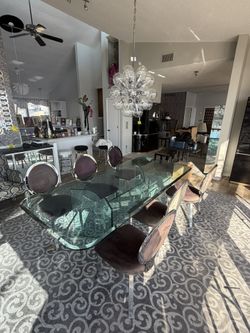 1st Dibs Designer Glass Dining Room Table