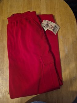 Red Cargo Sweatpants with Tags