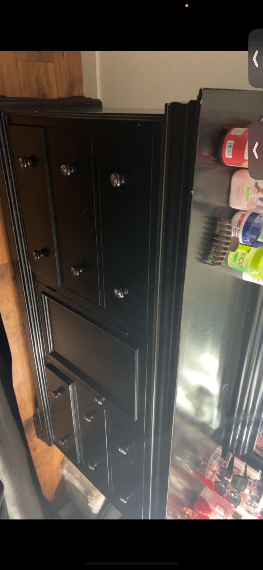 Black Wooden Dresser With Mirror