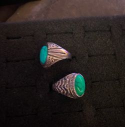 Turquoise And Teal Men’s Rings Size 8 & 9