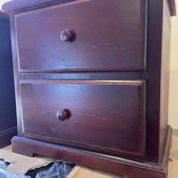 Night Stand 2 Drawers Any Wood Finish PINEWOOD