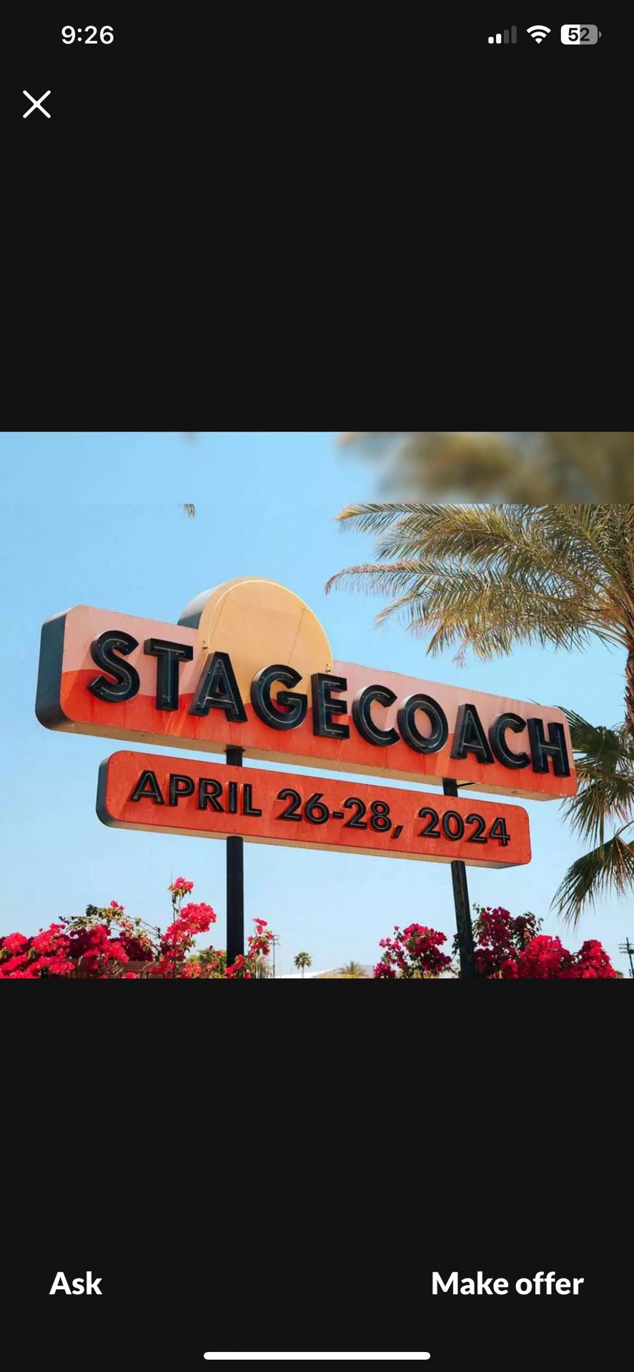 STAGECOACH TICKETS 🎫 🎫🤠🎤🎸🔥🔥🍺🍻(2) 3 DAY WRISTBANDS 🎫🎫 $500 EACH $1000 FOR THE PAIR 