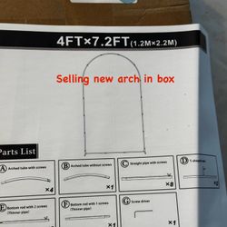 Size XL Single Arch Size 7.2ft Tall 4ft Wide. New In Box. Balloon Arch Frame