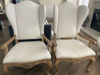 Set of 2 French Provincial Wingback Armchairs