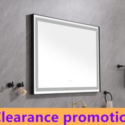 LED Lighted Bathroom Wall Mounted Mirror with High Lumen+Anti-Fog Separately Control 