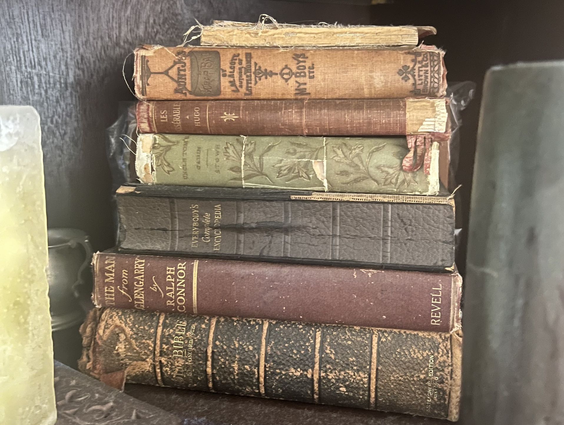 📖 1800s Family Bible (artist Sarah Truax Collection) + Antique Book Set ~ Early American & European Classics