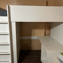 White Twin Loft Bed