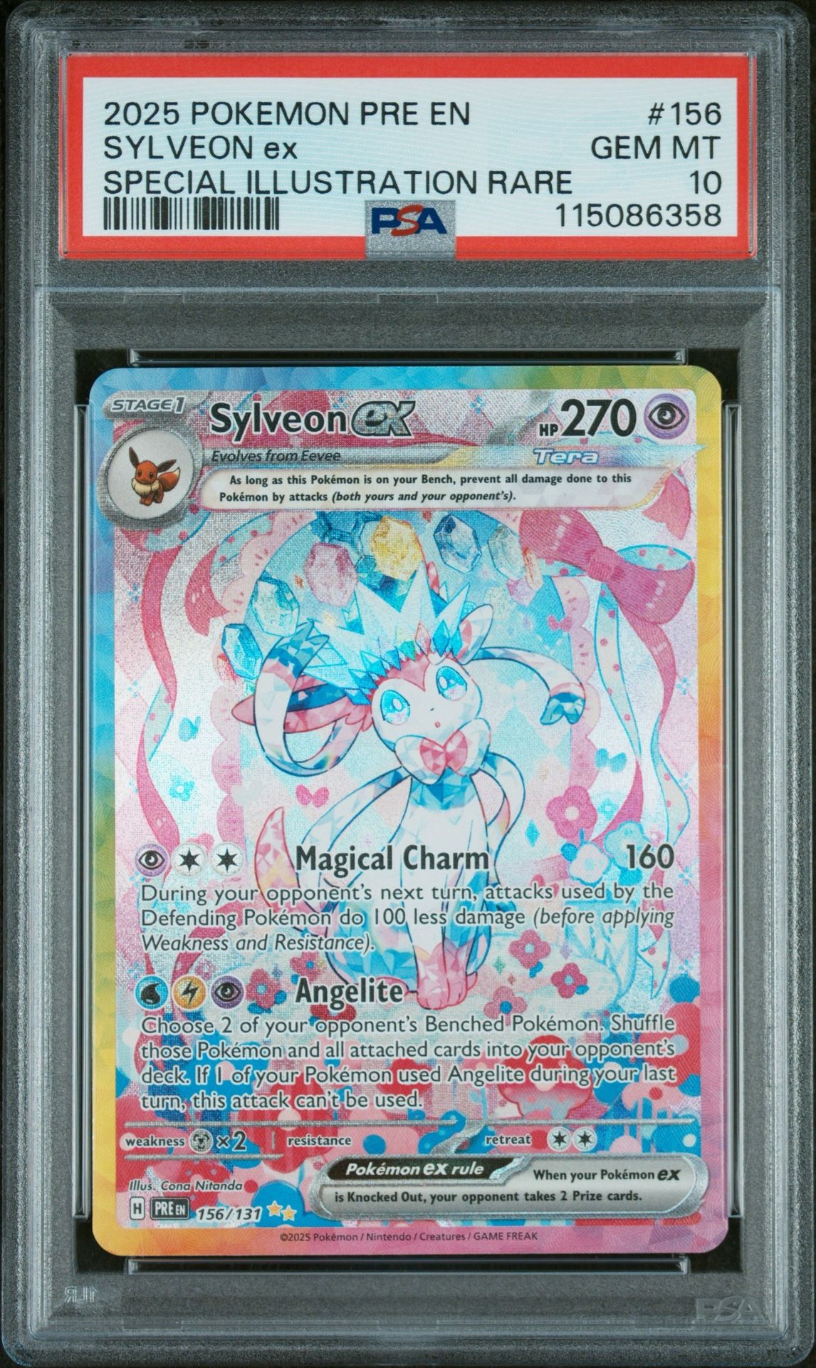 Pokemon Prismatic Evolutions Sylveon ex  156/131 PSA10