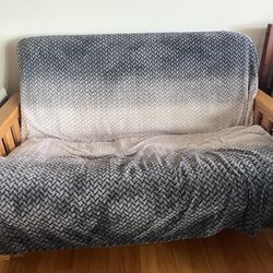 Brown Futon With Extra Pull Out Cushion