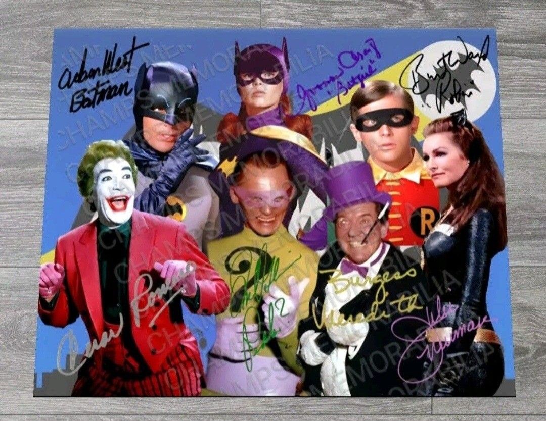 New 1966 Batman TV Show Cast Adam West, Burt Ward, Yvonne Craig, Julie Newmar, Cesar Romero, Frank Gorshin, Burgess Meredith Professional 8x10 RP