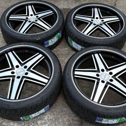 20 INCH RAVETTI RIMS AND BRAND NEW TIRES WITH STICKERS. 5 lug 