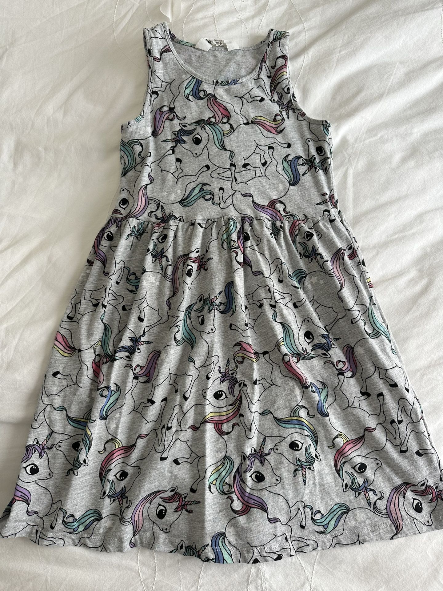H&M Girls Unicorn Dress Size 6-8