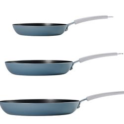 Tramontina Stainless Steel 3piece Frying Pan Set 