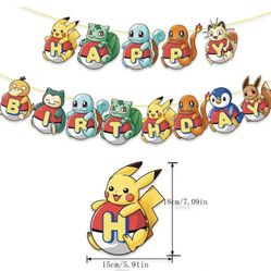 Pokemon Birthday Banner
