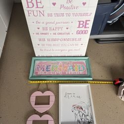 Girls Bedroom Mermaid  Wall Decorations