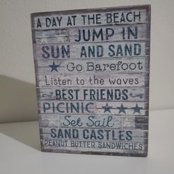 Beach Quotes Wooden Plaque