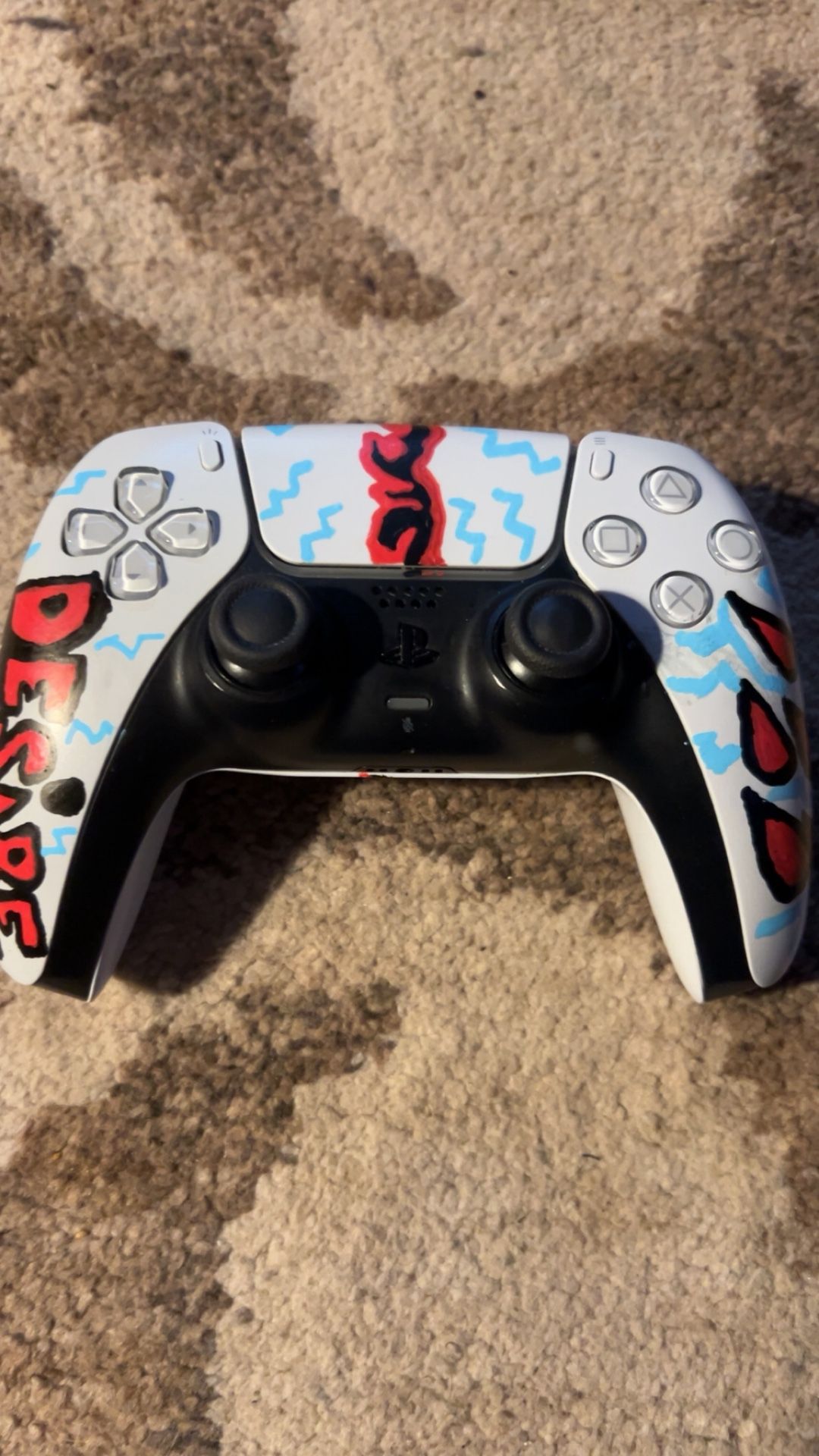 Custom Hand-Painted PS5 DualSense Controller – Unique “Fallen Desire” Design – One of a Kind