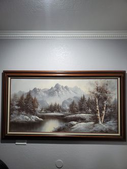 Vintage Painting X LARGE 32x55 In Good Condition