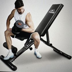 Fly bird Adjustable Weight Bench & 100lb Vinyl Weight Set.