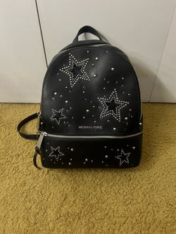 Michael Kors Black Leather Studded Star Backpack