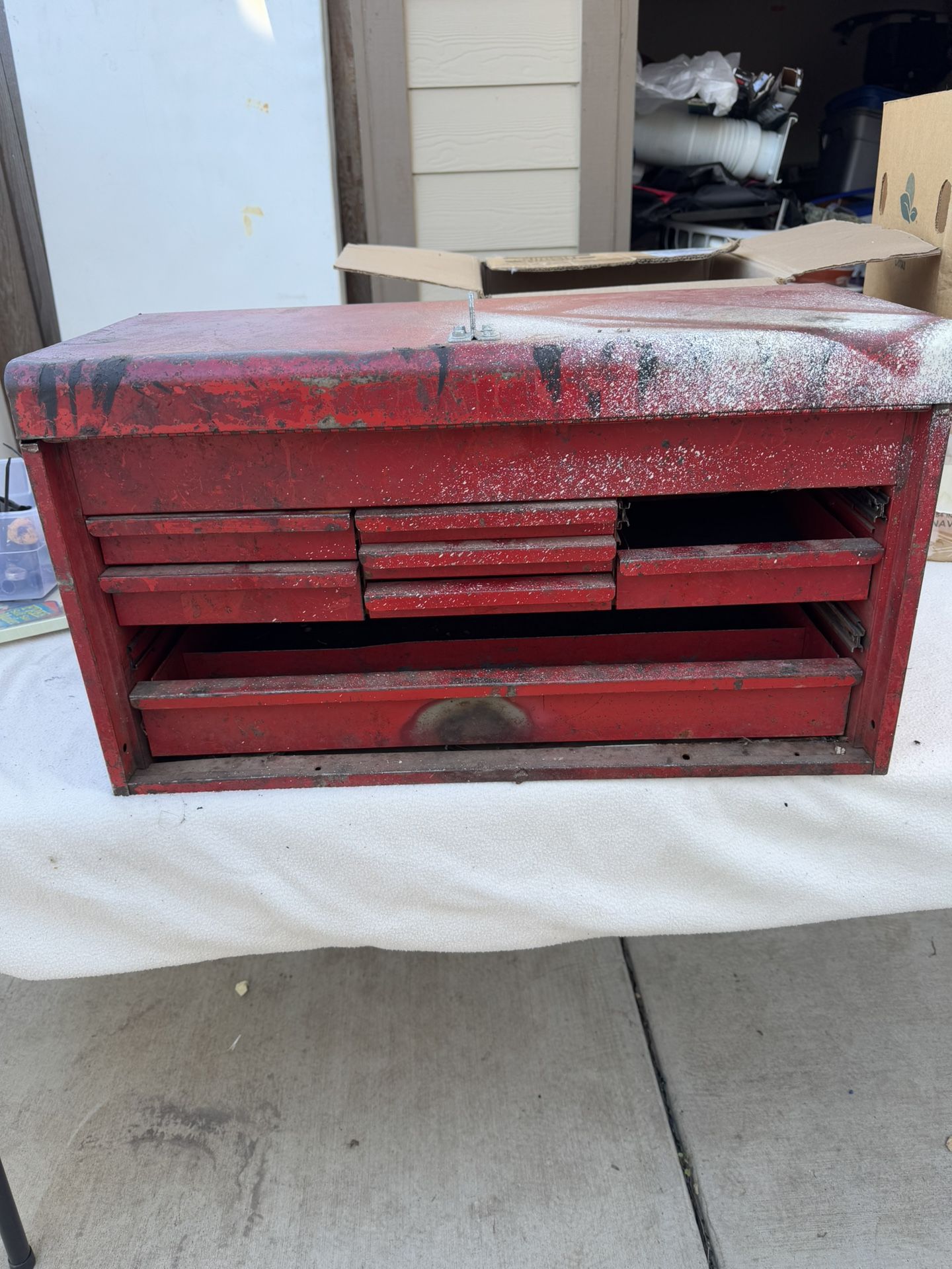 VTG Snap-On Flip Top 9-Drawer TOOL BOX CHEST Socket Wrenches , VTG KRA-58B 