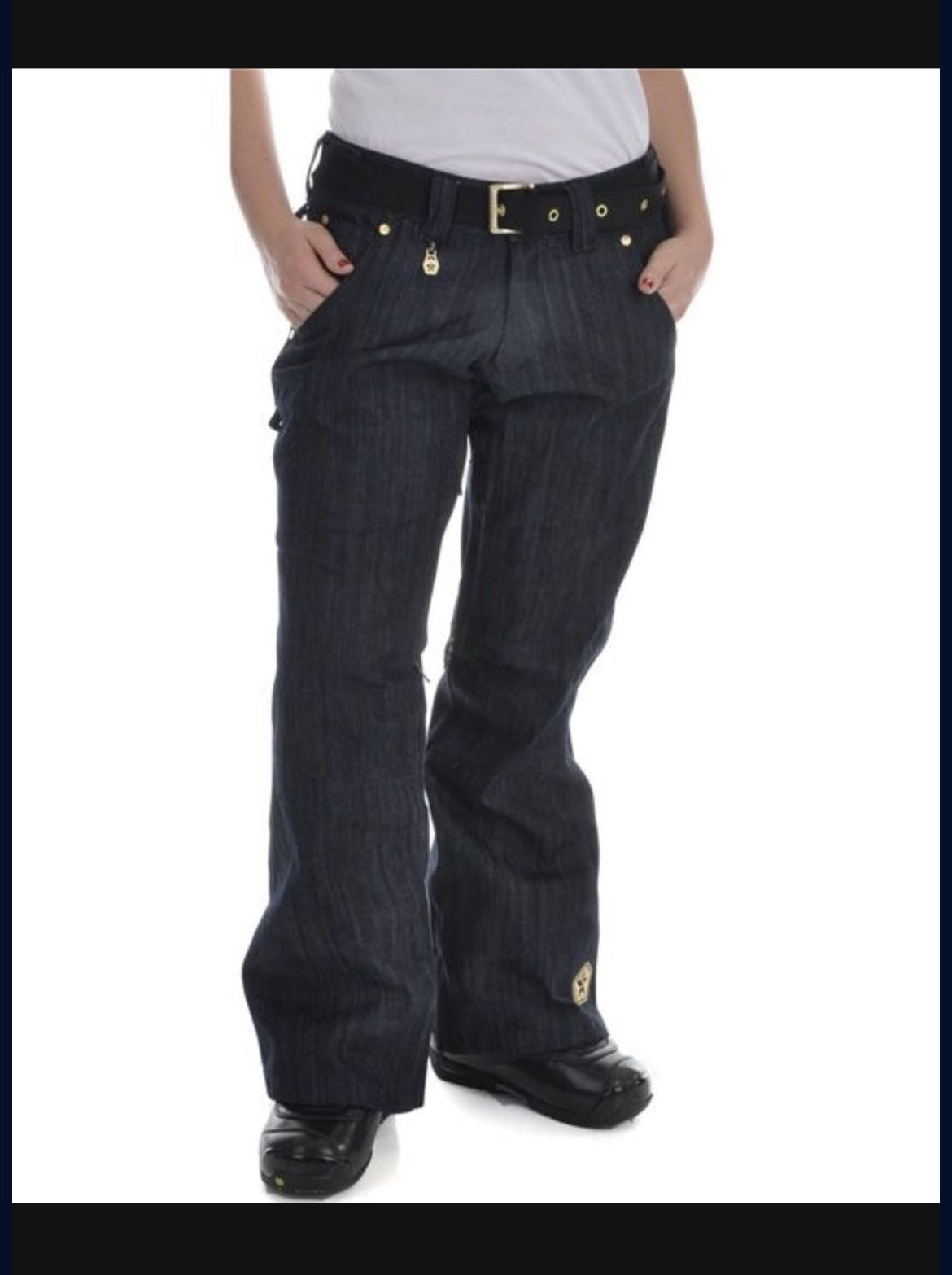 NEW! Womens Sessions Snowboarding Pants - Navy Blue Denim Rebel XS & S