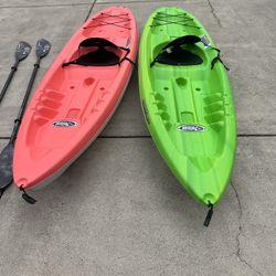 2- 10’ Pelican Bandit NXT Kayaks with Oars 