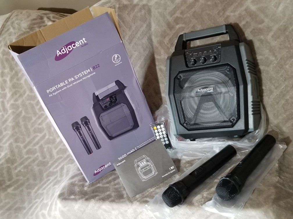 Karaoke Machine with 2 Wireless Microphone Karoke Set Good for Adults/Kids/Party Adjacent Audio B22