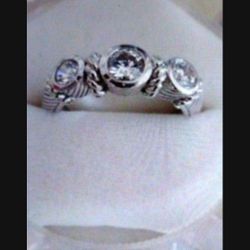 Vtg Sterling Silver  Designer Ring By Judith Ripka