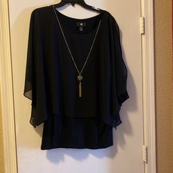 Plus Size Cold Shoulder Layered Top New