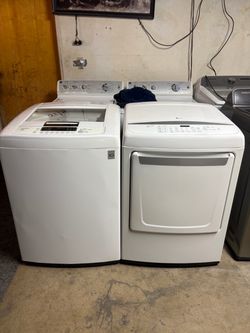 Set LG washer machine and gas dryer works good we deliver