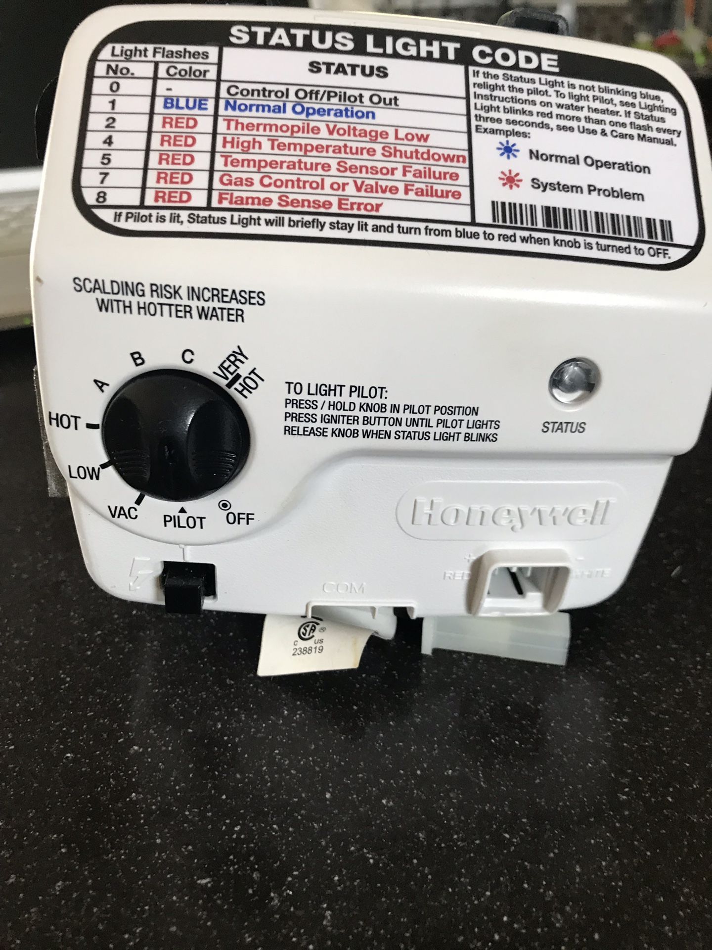 Honeywell thermostat gas control for Rheem water heater for Sale in Orland  Park, IL - OfferUp