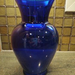 Vintage Cobalt Blue Glass Bouquet Flower Vase