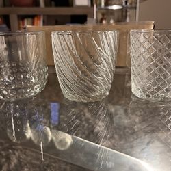 Set Of 3 Glasses Candle Holder Votives 