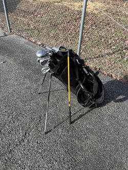 Golf Clubs , Club Traveling Case , NFL Steelers Bag , Golf Balls And Tees 