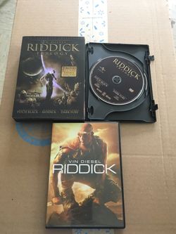 RIDDICK dvd collection is for sale with VIN DIESEL, case, dvd and all art work is in excellent condition, 1 for $4 each and another dvd set with 3