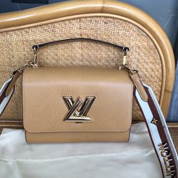 Authentic Louis Vuitton Grained Calf Leather Microfiber Lined Orange Shoulder Bag