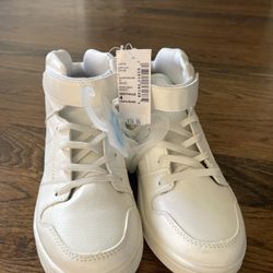 Childrens Place Boys Matching Hi Top Sneakers - White size：4