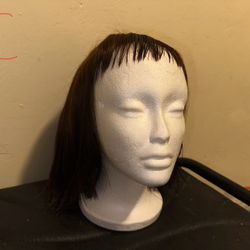 Realistic Wig – Medium Brown – Short with Bangs 