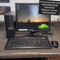 Dell OptiPlex Desktop Computer With Monitor Keyboard And Mouse Included 