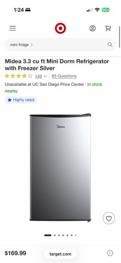 Midea 3.3 cu ft Mini Dorm Refrigerator with Freezer Silver
