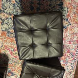 Free Leather Ottoman 