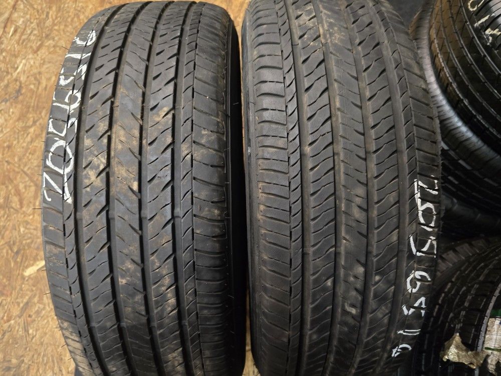 2 Tires 205.65.16 Firestone Ft140 80 % Tread Dot 1224