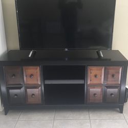 Transitional Wood Media Storage Cabinet