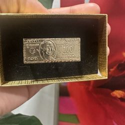 Gold Two Finger Hundred Dollar Bill Ring