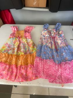 Girls Floral Tiered Summer Dresses – Set of 2