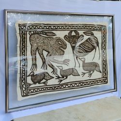 Large Vintage Korhogo Mud Cloth African Africa Senufo Tribe Picture Art Textile 54inx39in Siena Senefo Sene Senoufo Syenambele Tribal Primitive