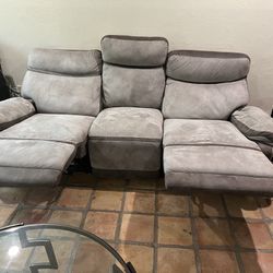 2 Gray Recliners For Sale - $250 Each